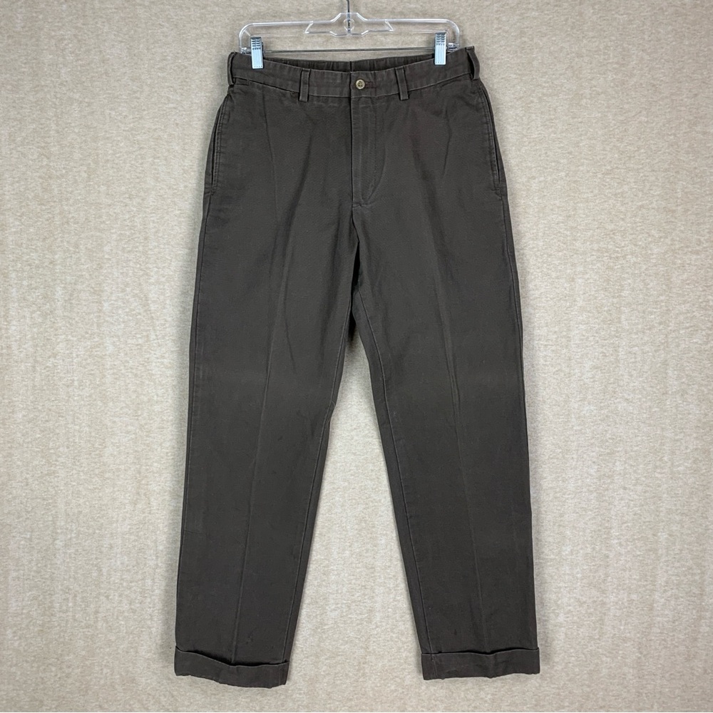 🚨 SOLD 🚨 Bills Khakis Men's Pants 32 *30x31 Brown Chino Flat Front Twill Heavy